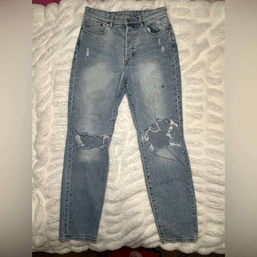 H&M Light Blue Distressed Skinny Jeans